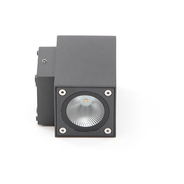 Deko-Light Wandaufbauleuchte Cubodo II Double DG Mini, Warmweiß, dunkelgrau, IP54 731030