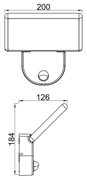 Deko-Light Wandaufbauleuchte Alkes S Motion, Warmweiß, Dunkelgrau, IP65 731139