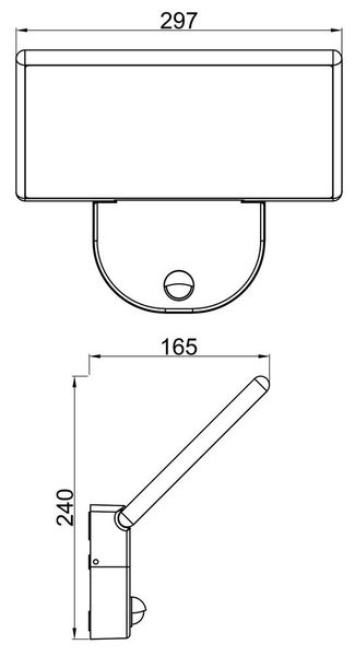 Deko-Light Wandaufbauleuchte Alkes L Motion, Warmweiß, Dunkelgrau, IP65 731141