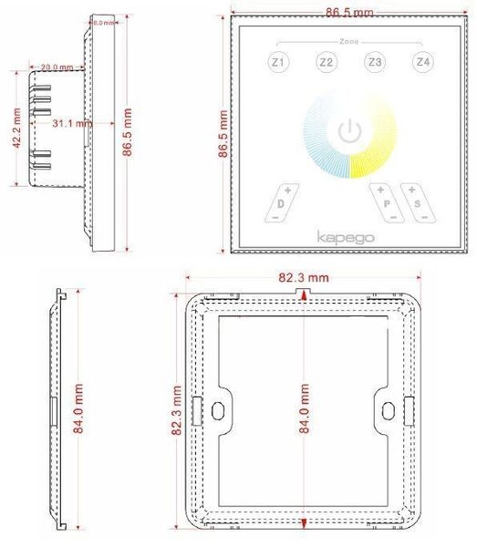 Deko-Light Controller, Touchpanel RF White,2W 843019