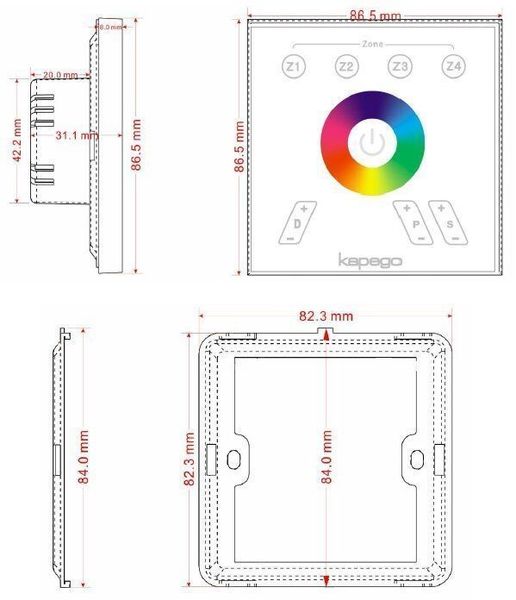 Deko-Light Controller, Touchpanel RF Color,2W 843020