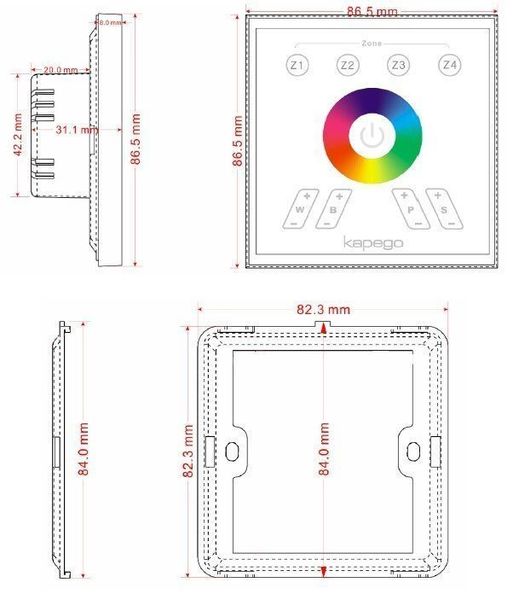Deko-Light Controller, Touchpanel RF Color + White,2W 843021