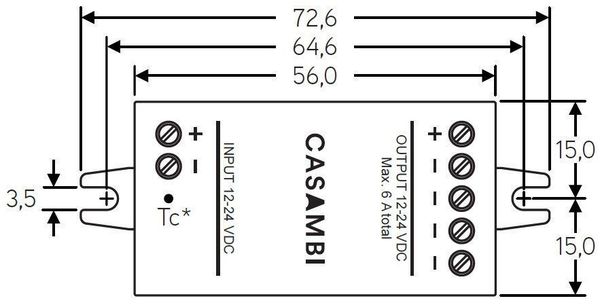 Casambi Controller, Bluetooth Controller CBU-PWM4, 12-24VDC 843037
