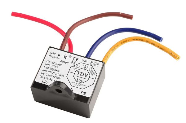 Deko-Light Überspannungsschutzfilter mit Kontrollanzeige, 230-277VAC 50/60Hz, Schwarz, 37 mm, IP67 843055