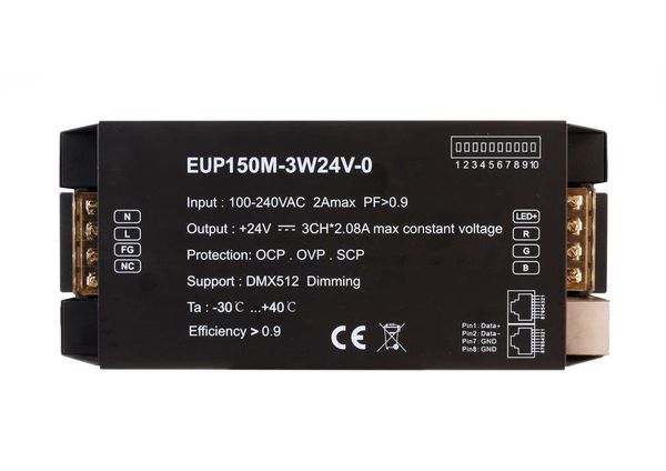Deko-Light LED-Netzgerät, BASIC, DIM, CV, HV DMX 24V/135W, dimmbar DMX512, 135W 843275