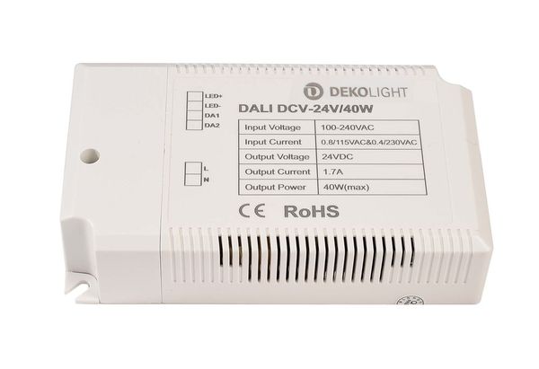Deko-Light LED-Netzgerät, BASIC, DIM, CV, EUP40D-1W24V-0, dimmbar DALI-Bus Push, 40W 843278