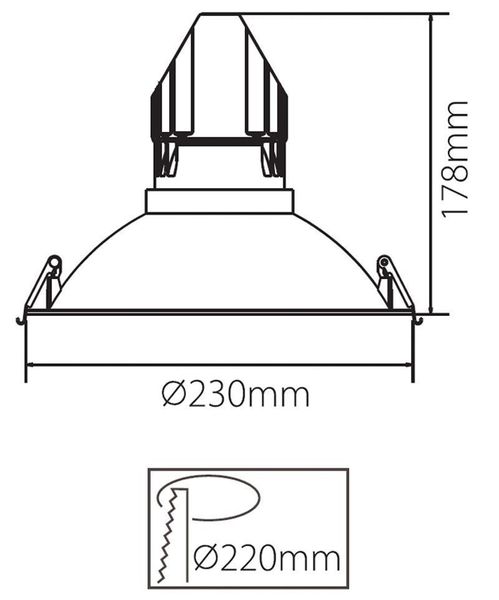 Deko-Light 230 mm Einbauring für Modular Sytem COB, Aluminium, Reinweiß, mattiert 930090