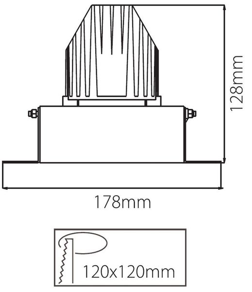 Deko-Light Kardaneinsatz ohne Rahmen für Modular Sytem COB, Aluminium, Reinweiß, mattiert, 178mm 930094