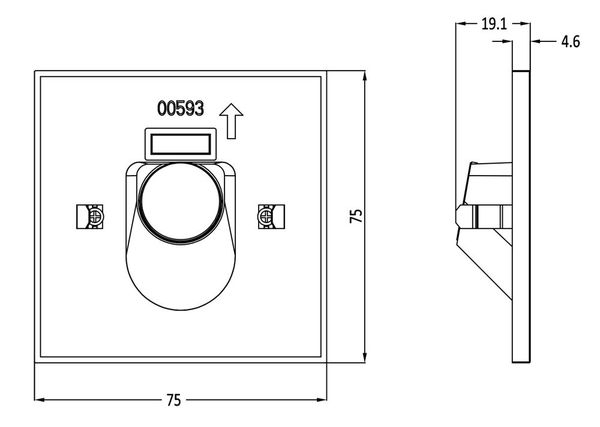 Deko-Light Abdeckung eckig grau Auge für Alwaid, 75mm 930492