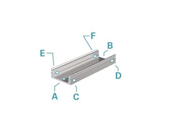 Deko-Light U-Profil flach AU-01-12 für 12 - 13,3mm LED Stripes, Alu, Silber-matt, eloxiert,1m 970040