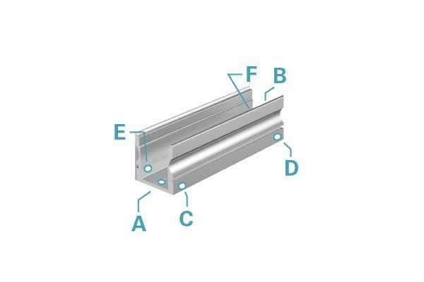 Deko-Light U-Profil hoch AU-02-10 für 10 - 11,3mm LED Stripes, Alu, Silber-matt, eloxiert,1m 970120