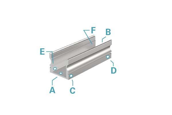 Deko-Light U-Profil hoch AU-02-12 für 12 - 13,3mm LED Stripes, Alu, Silber-matt, eloxiert,1m 970140