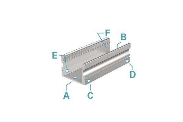 Deko-Light U-Profil hoch AU-02-15 für 15 - 16,3mm LED Stripes, Alu, Silber-matt, eloxiert,1m 970160