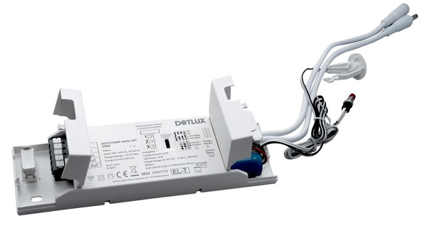 Dotlux 3923-2 NOTSTROM AKKU-KITexit 1,9W/0,8W Konstanleistung 3/8h für konstantstrombetriebene LED-Leuchten mit ext.Testknopf LifePO4 6.4V mit Selbsttest
