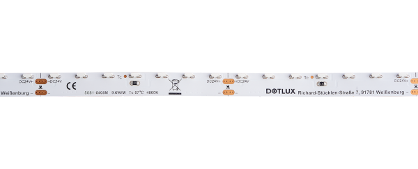 Dotlux 5081-0405M LED-Streifen SIDEVIEW 48W 8mm 4000K IP20 5m-Rolle inkl. 50cm Anschlusskabel beidseitig