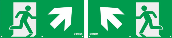 Dotlux 5404 Erweitertes Piktogrammset Pfeil diagonal links und rechts oben (2 Stück) für LED-Notleuchte EXITmulti (Artikel 3177)