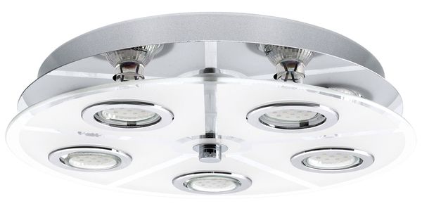 Eglo 30933 Cabo LED Deckenleuchte 5x3W Edelstahl chrom weiss klar
