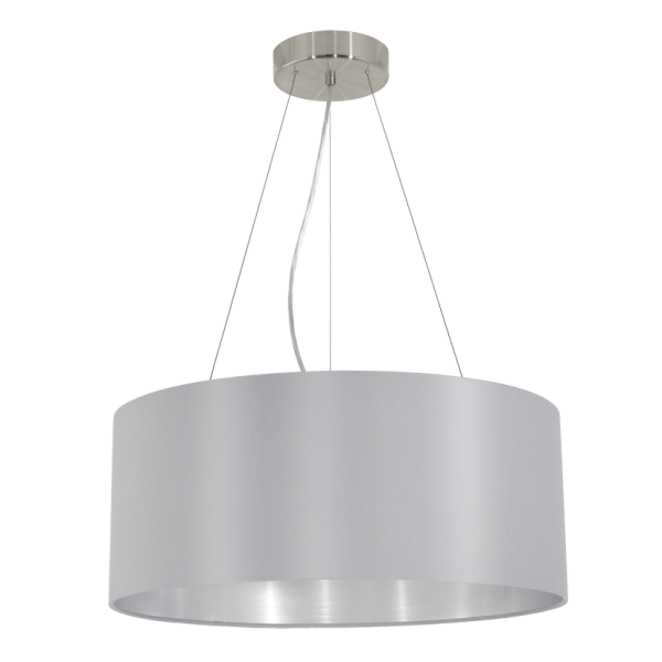 Eglo Pendelleuchte Maserlo Ø53cm 3xE27 grau silber