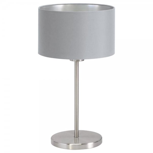 Eglo Tischleuchte Maserlo E27 H42cm grau-silber