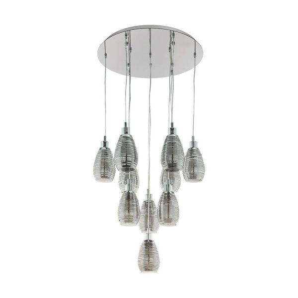 EGLO 39506 SIRACUSA Hängeleuchte schwarz-transparent 10xE27