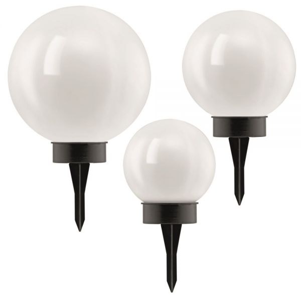 Eglo LED 3er Set Aussenleuchte Kugel weiss Solarbetrieb mit Schalter