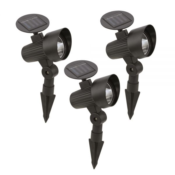 Eglo LED 3er Set Aussenleuchte schwarz Solarbetrieb mit Schalter