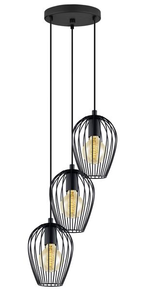 Eglo 49479 Newtown Hängeleuchte 3xE27 Stahl schwarz Shabby Chic