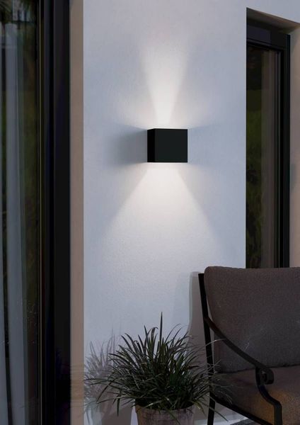 Eglo 61922 CALPINO PRO LED Außen-Wandleuchte 2x3,3W Schwarz Warmweiss IP54