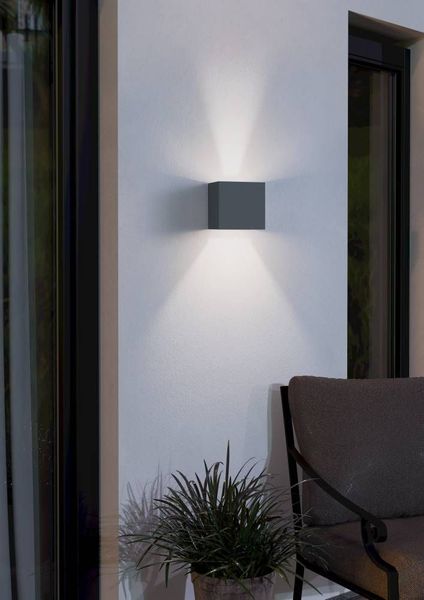 Eglo 61924 CALPINO PRO LED Außen-Wandleuchte 2x3,3W Anthrazit Warmweiss IP54