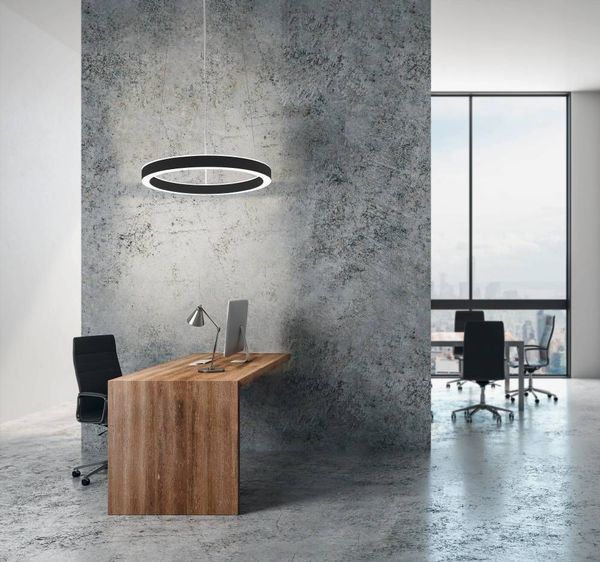 Eglo 63049 PASTRENGO 1 LED Pendelleuchte 2x30W Ø500mm Schwarz Weiss Warmweiss Dimmbar