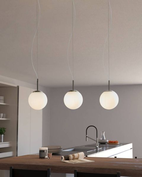 Eglo 63266 PIEDALE PRO E27 Pendelleuchte Ø200mm Nickel-Matt Weiss