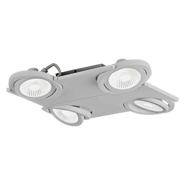 Eglo 63332 BREA-PRO LED Wand-/Deckenleuchte 4x9,4W 370x370mm Silber Weiss, Klar Neutralweiss Dimmbar