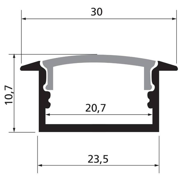 Eglo 63762 RAVELO Einbauprofil 1000x30mm Aluminium Weiss