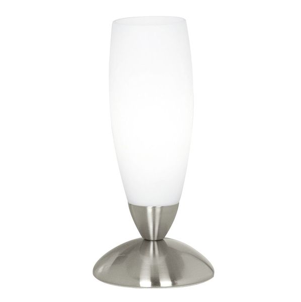 Eglo 82305 Slim Tischleuchte E14 Stahl nickel-matt weiss