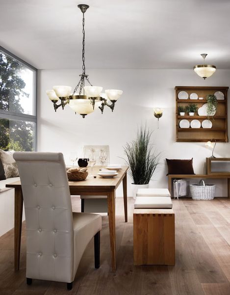 Eglo 85858 Marbella Hängeleuchte 9xE14 Metallguss brüniert champagner