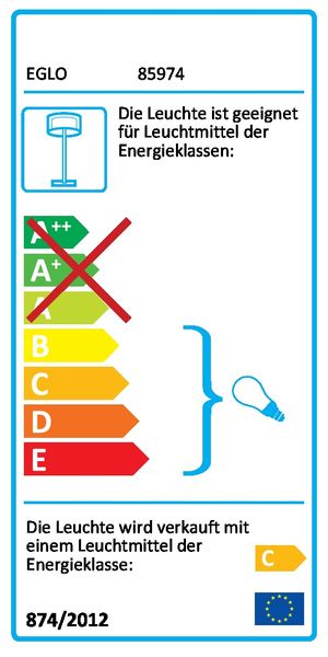 Eglo 85974 Baya Stehleuchte R7S, G9 Stahl brüniert weiss