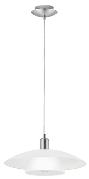 Eglo 87052 Brenda Hängeleuchte E27 Stahl nickel-matt weiss