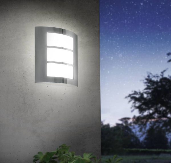 Eglo 88139 CITY E27 Außen-Wand-/Deckenleuchte Edelstahl Weiss IP44