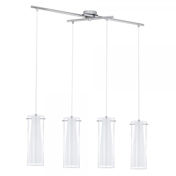Eglo Hängeleuchte Pinto E27 H:110cm Chrom und Glas schwenkbar