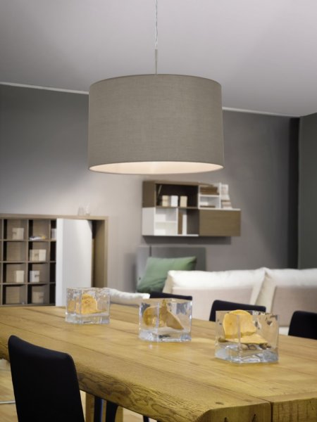 Eglo Pendelleuchte Pasteri Ø38cm E27 taupe graubraun
