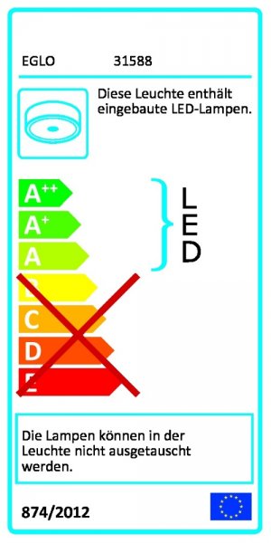 Eglo LED Deckenleuchte Pasteri 12W Ø32cm weiss