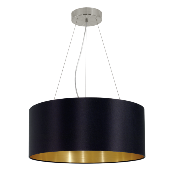 Eglo Pendelleuchte Maserlo Ø53cm 3xE27 schwarz-gold 31605