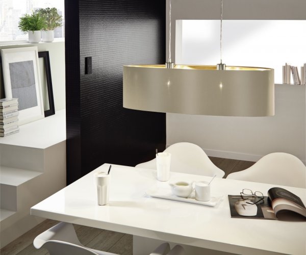 Eglo Pendelleuchte Maserlo 78cm 2xE27 taupe-gold