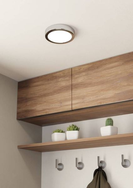 Eglo 900639 FUEVA 5 LED Ein-/Aufbauleuchte 11W Ø160mm Chrom Weiss Warmweiss IP44