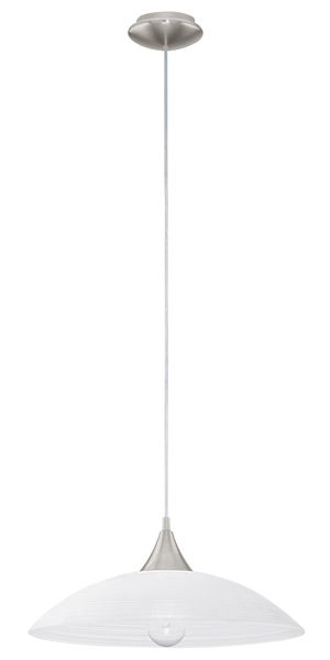 Eglo 91496 Lazolo Hängeleuchte E27 Stahl nickel-matt weiss lackiert