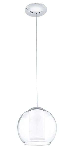 Eglo 92761 Bolsano Hängeleuchte E27 Stahl chrom weiss klar