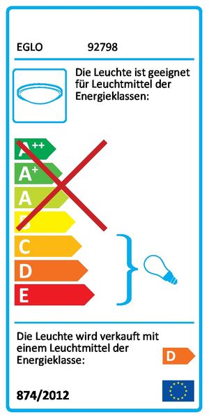 Eglo 92798 Vallerano Wandleuchte / Deckenleuchte 5x33W Stahl chrom weiss