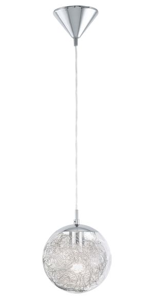 Eglo 93073 Luberio Hängeleuchte E27 Stahl chrom klar alu