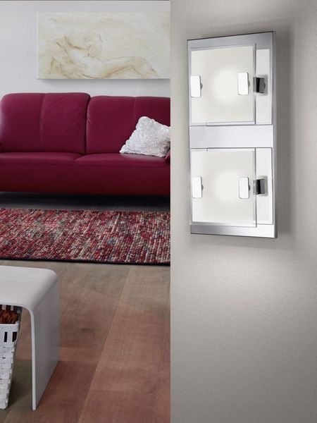 Eglo 93312 Vicaro LED Wandleuchte / Deckenleuchte 2x2.5W Edelstahl chrom weiss klar