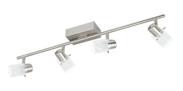 Eglo 93704 Orvieto 1 LED Spot 4x3.3W Stahl nickel-matt weiss klar